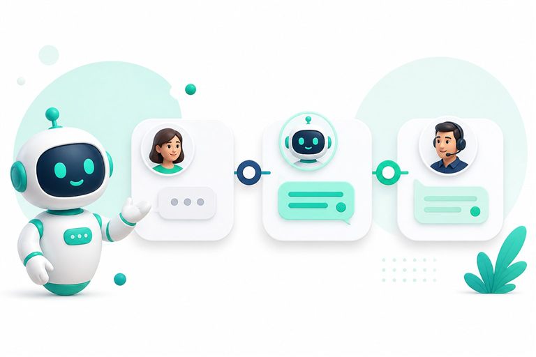 Fluxo automático com encaminhamento para atendimento humano