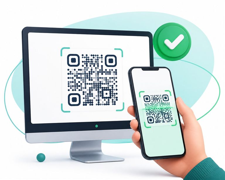 Celular escaneando o QR Code para conectar o WhatsApp Web